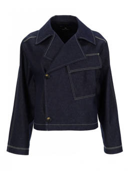 Ps By Paul Smith - Denim Solid Shirt Collar Jacket
