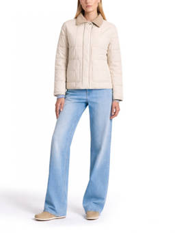 Fay - Beige Quilted Shirt Collar Jacket