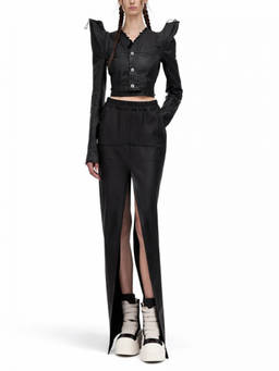 Rick Owens - Black Solid V Neck Jacket