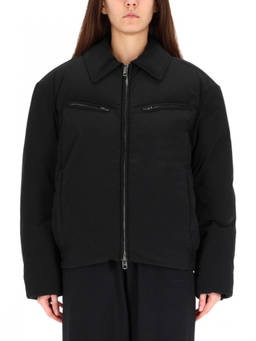 Alexander Wang - Black Solid Shirt Collar Jacket