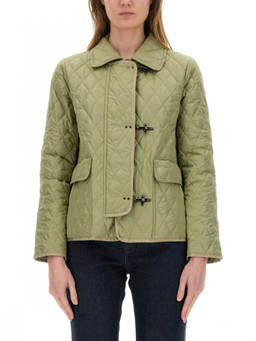 Fay - Green Quilted Shirt Collar Jacket