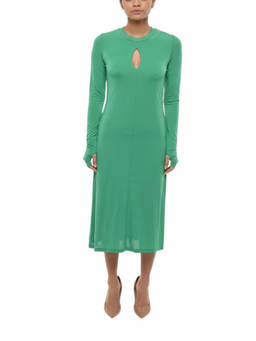 HERSKIND - Green Crew Neck Midi Dress