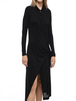 Diesel - Black Shirt Collar Midi Dress (XXS)