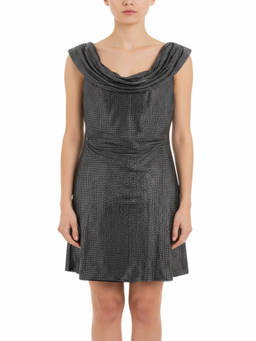 GIUSEPPE DI MORABITO - Grey Embellished Cowl Neck Mini Dress (M)