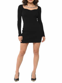 GIUSEPPE DI MORABITO - Black Sweet Heart Neck Mini Dress (M)