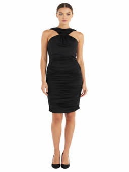 GIUSEPPE DI MORABITO - Black Halter Neck Mini Dress (M)