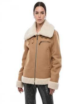 Dsquared2 - Beige Solid Shirt Collar Jacket