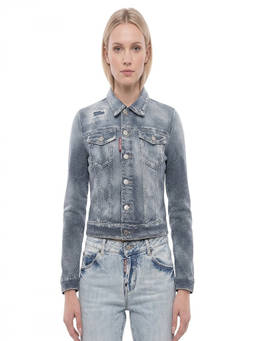 Dsquared2 - Sky Blue Embellished Shirt Collar Jacket (M)