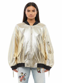 Dsquared2 - Gold Metallic Oversized Jacket