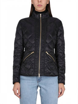 Fay - Black Quilted Mock Collar Jacket (XL)