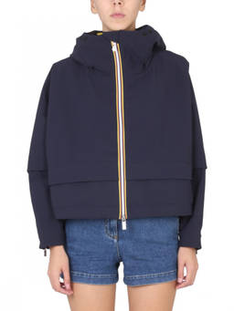 K-Way - Navy Blue Solid Hood Jacket (4XL)