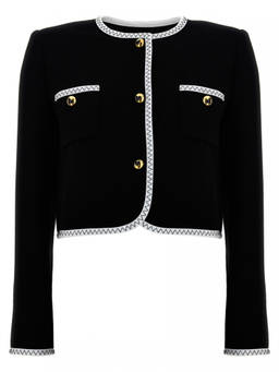 Moschino - Black White Crepe Short Jacket (L)