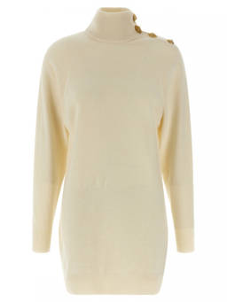 BALMAIN - Beige Wool Dress (L)
