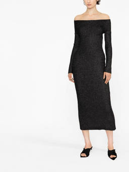 KHAITE - Black Off shoulder Long Dress