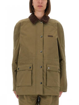 Moschino - Green Solid Shirt Collar Jacket