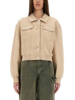 Moschino - Beige Solid Shirt Collar Jacket