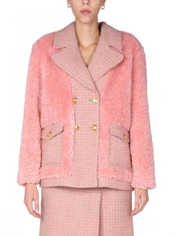 Moschino - Pink Textured Notched Lapel Jacket (S)