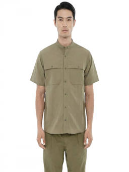 Woolrich - Green Mandarin Collar Shirt
