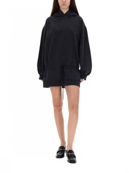 Alexander Wang - Black Solid Hood Mini Dress