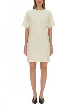 Theory - White Solid Round Neck Dress (XS)