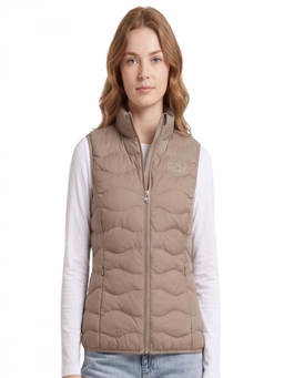 EA7 Emporio Armani - Beige Quilted Mock Collar Jacket