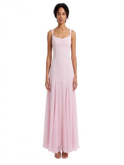 Alexander McQueen - Pink Solid Scoop Neck Maxi Dress