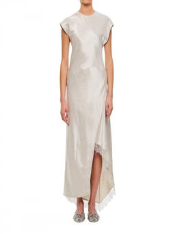 JW Anderson - Silver Lace Trim Layered Dress (XS)