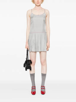 Thom Browne - Grey Striped Pleated Minidress (L)
