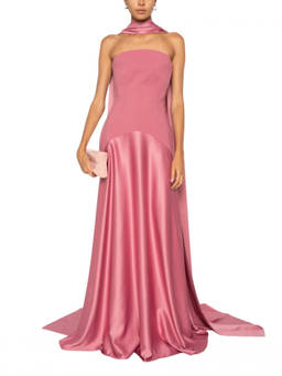 SOLACE London - Pink Strapless Maxi Dress (XS)