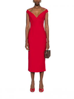 SOLACE London - Red Monica midi dress (S)