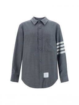 Thom Browne - Grey Regular Stripes Shirt
