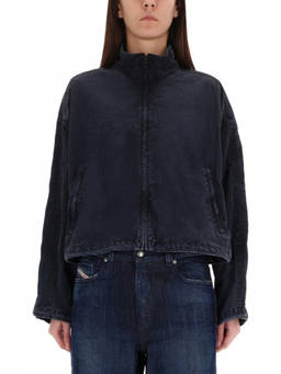 Diesel - Grey Solid Mock Collar Jacket