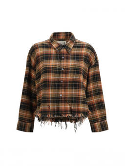 R13 - Brown Relaxed Plaid Shirt