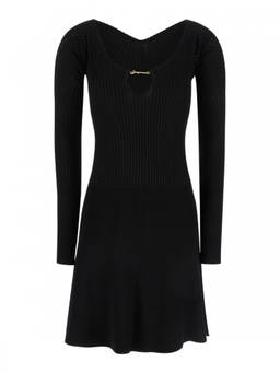 JACQUEMUS - Black V-Neck Dress