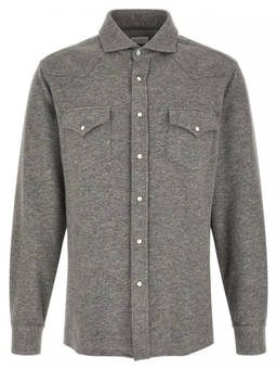 Brunello Cucinelli - Grey Tailored Solid Shirt
