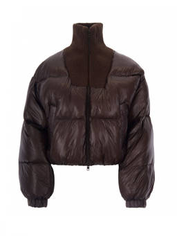 Diesel - Brown Solid Turtle Neck Jacket