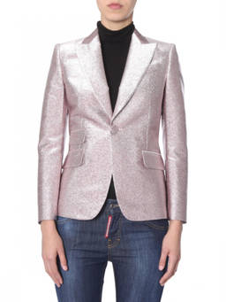Dsquared2 - Pink Textured Notched Lapel Blazer (XS)