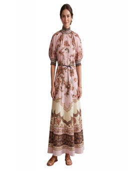 Zimmermann - Multicolor Floral Mock Collar Maxi Dress