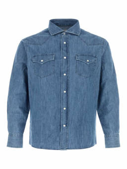 Brunello Cucinelli - Blue Regular Denim Shirt