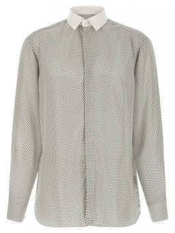 Tom Ford - White Black Regular Geometric Shirt (M)