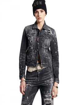 Dsquared2 - Grey Distressed Shirt Collar Jacket (3XS)