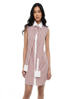Dsquared2 - Red Stripes Shirt Collar Mini Dress (XS)