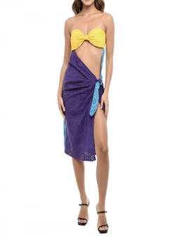 Dsquared2 - Multicolor Color Block Strapless Dress