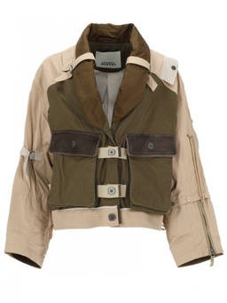 Isabel Marant - Green Color Block Collar Trench Coat