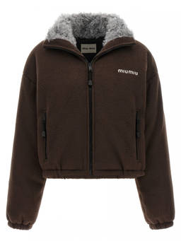 Miu Miu - Brown Logo Shirt Collar Jacket (XL)