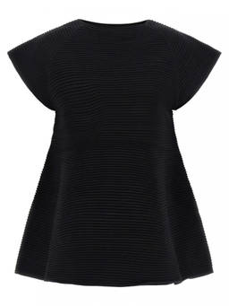 Issey Miyake - Black Corrugated Knit dress (M)