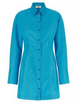 Fendi - Light Blue Viscose Techno Dress