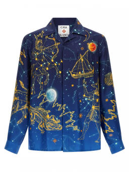 Casablanca - Blue Relaxed Printed Shirt