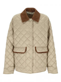 Miu Miu - Beige Quilted Shirt Collar Jacket