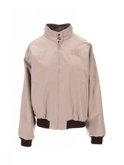 Miu Miu - Beige Logo Mandarin Collar Jacket (L)